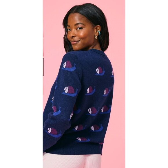Terez Sweater with Escargot Blue Women's Size Medium NEW $325 [jb] - Picture 2 of 10